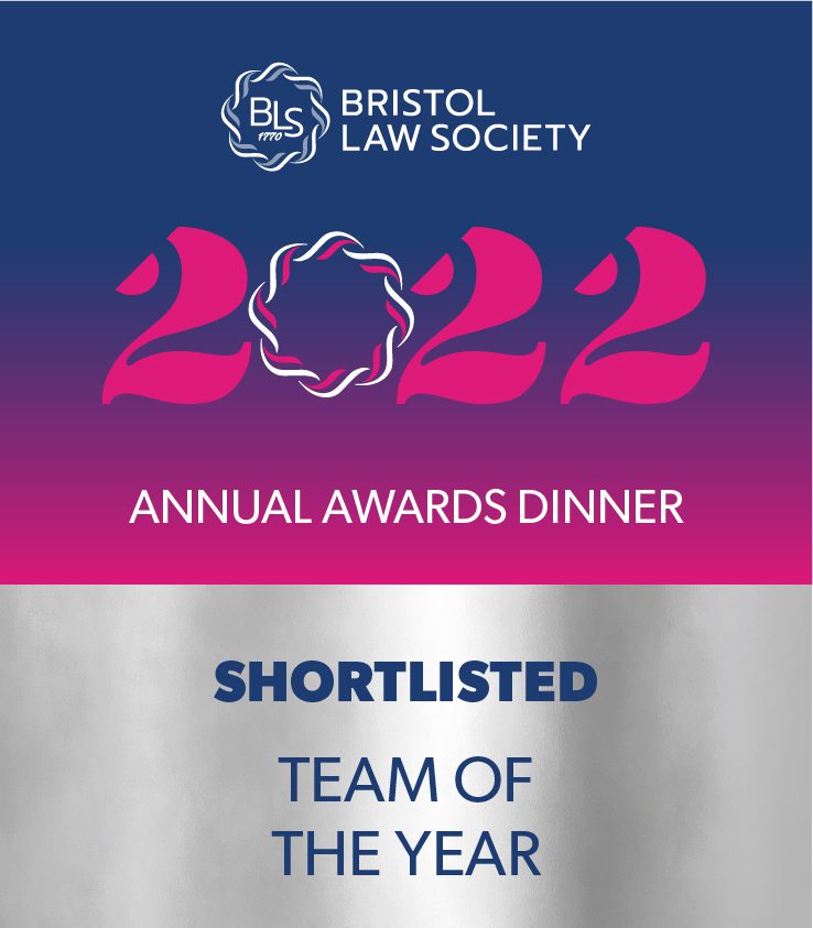 The Bristol team were shortlisted for the ‘Team of the Year’ award at the Bristol Law Society Awards